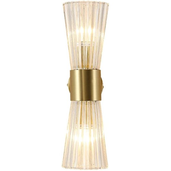EFINEHOME Mid-Century Modern Wall Light Fixture with Crystal Glass Lampshade | 2 - Picture 2 of 9